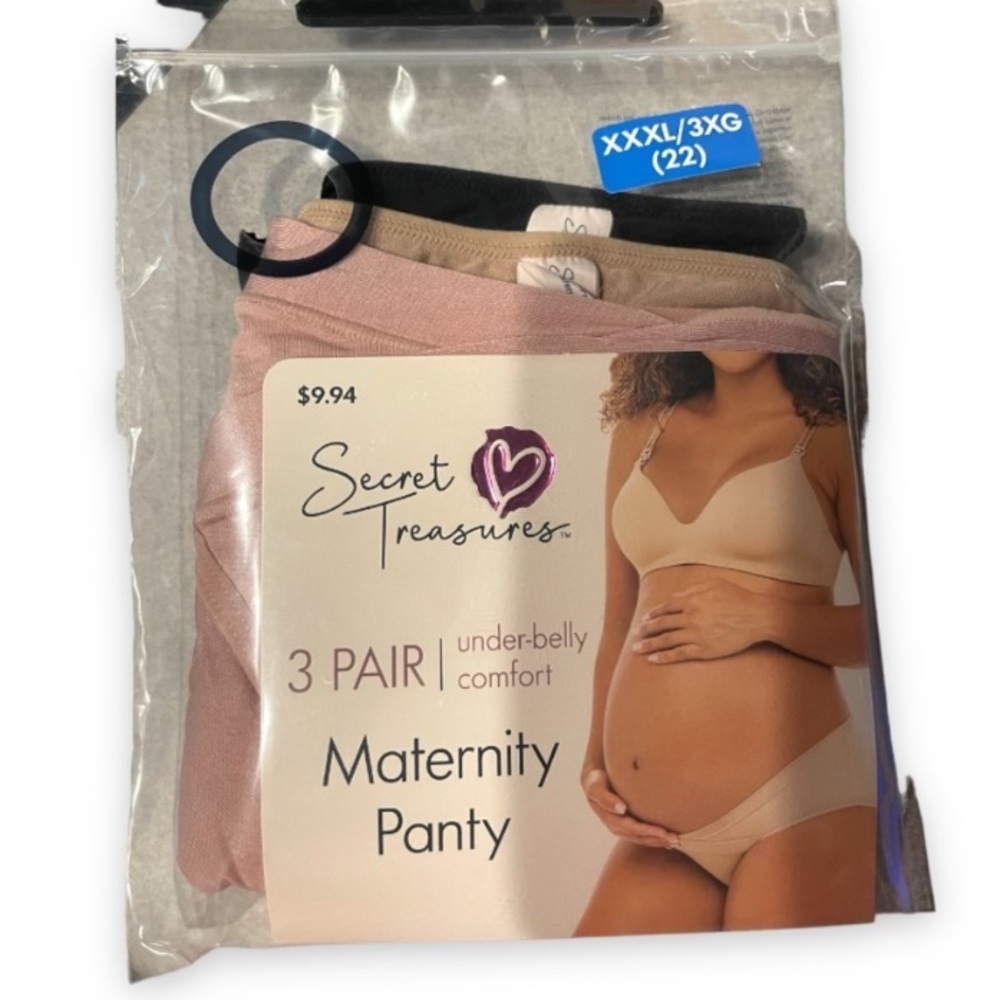 💜 Secret Treasures Women's Maternity Under The Belly Panty, 3 Pack Size:XXXL(22)